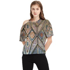 Church Ceiling Mural Architecture One Shoulder Cut Out Tee by Ravend