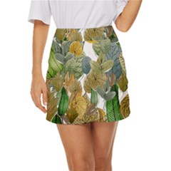 Sheet Autumn Color Drawing Mini Front Wrap Skirt by Ravend