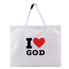 I Love God Zipper Large Tote Bag by ilovewhateva