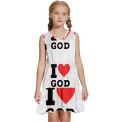 I Love God Kids  Sleeveless Tiered Mini Dress by ilovewhateva