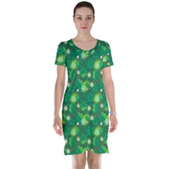 Leaf Clover Star Glitter Seamless Short Sleeve Nightdress by Pakemis