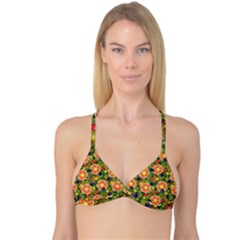 Fruits Star Blueberry Cherry Leaf Reversible Tri Bikini Top by Pakemis