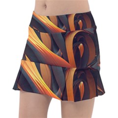 Swirls Abstract Watercolor Colorful Classic Tennis Skirt by Ravend