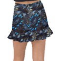 Flower Metal Flowers Sculpture Fishtail Mini Chiffon Skirt View2