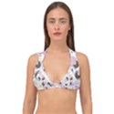 Pattern Pastel Drawing Art Double Strap Halter Bikini Top View1