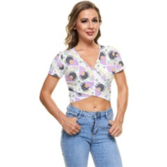 Pattern Pastel Drawing Art Short Sleeve Foldover Tee by Uceng