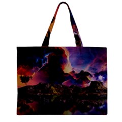 Lake Galaxy Stars Science Fiction Zipper Mini Tote Bag by Uceng