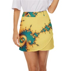 Fractal Art Fractals Digital Art Mini Front Wrap Skirt by Uceng