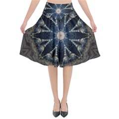 Mandala Ornament Background Flared Midi Skirt by Uceng