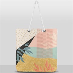 Leaves Pattern Design Colorful Full Print Rope Handle Tote (large) by Uceng