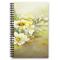 Watercolor Yellow And-white Flower Background 5 5  X 8 5  Notebook by artworkshop