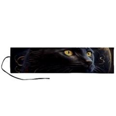 Ai Generated Cat Moon Feline Cute Roll Up Canvas Pencil Holder (l) by Ravend