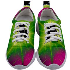 Fractal Art Math Abstract Artwork Pink Magenta Kids Athletic Shoes by Ravend