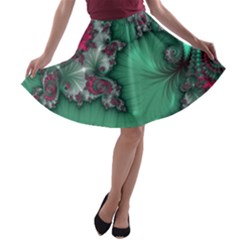 Fractal Spiral Template Abstract Background Design A-line Skater Skirt by Ravend