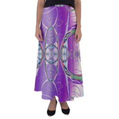 Abstract Colorful Art Pattern Design Fractal Flared Maxi Skirt by Ravend