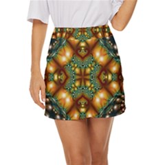 Background Abstract Fractal Annotation Texture Mini Front Wrap Skirt by Ravend