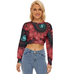Fractal Spiral Vortex Pattern Art Digital Lightweight Long Sleeve Sweatshirt by Ravend