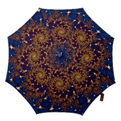 Fractal Spiral Art Pattern Blue Design Hook Handle Umbrellas (medium) by Ravend