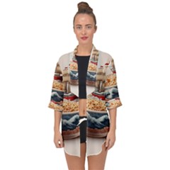 Ai Generated Noodles Pirate Chinese Food Food Open Front Chiffon Kimono by danenraven