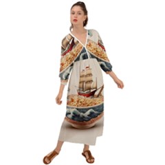 Ai Generated Noodles Pirate Chinese Food Food Grecian Style  Maxi Dress by danenraven