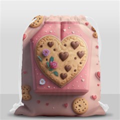 Cookies Valentine Heart Holiday Gift Love Drawstring Bag (small) by danenraven