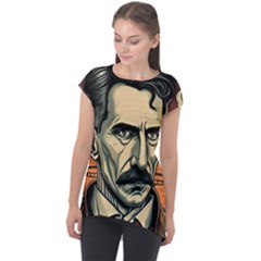 Ai Generated Nikola Tesla Tesla Nikolas Electricity Cap Sleeve High Low Top by danenraven