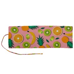 Fruits Tropical Pattern Design Art Roll Up Canvas Pencil Holder (m) by Ravend