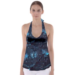 Ai Generated Cherry Blossom Blossoms Art Babydoll Tankini Top by Ravend