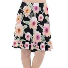 Watercolor Vintage Retro Floral Fishtail Chiffon Skirt by GardenOfOphir