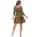 Rusty Orange Abstract Surface Shoulder Cut Out Zip Up Dress View4