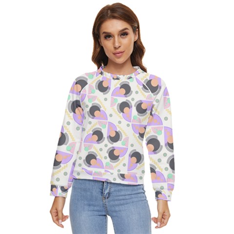 Pattern Pastel Drawing Art Women s Long Sleeve Raglan Tee by Ravend
