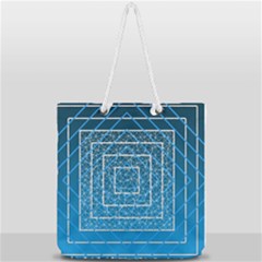 Network Social Abstract Full Print Rope Handle Tote (large) by Ravend