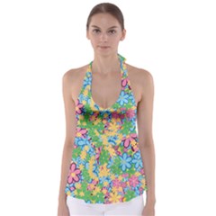 Flower Spring Background Blossom Bloom Nature Babydoll Tankini Top by Ravend