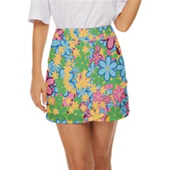 Flower Spring Background Blossom Bloom Nature Mini Front Wrap Skirt by Ravend