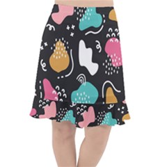 Art Pattern Design Background Print Fishtail Chiffon Skirt by Ravend