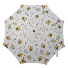 Bee Art Pattern Design Wallpaper Background Print Hook Handle Umbrellas (medium) by Ravend