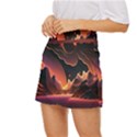Fire Flame Burn Hot Heat Light Burning Orange Mini Front Wrap Skirt View2