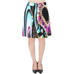 Garden Flower Nature Digital Art Abstract Velvet High Waist Skirt by Ravend