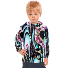 Garden Flower Nature Digital Art Abstract Kids  Hooded Pullover by Ravend