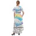 Rainbow Fun Cute Minimal Doodle Drawing Arts Front Wrap High Low Dress View2