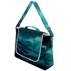Tsunami Waves Ocean Sea Nautical Nature Water Box Up Messenger Bag by Ravend