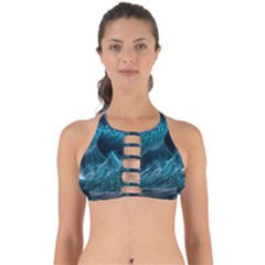 Tsunami Waves Ocean Sea Water Rough Seas 6 Perfectly Cut Out Bikini Top by Ravend