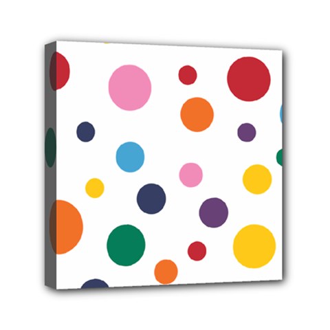 Polka Dot Mini Canvas 6  X 6  (stretched) by 8989