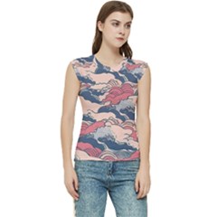 Waves Ocean Sea Water Pattern Rough Seas Women s Raglan Cap Sleeve Tee by Ravend