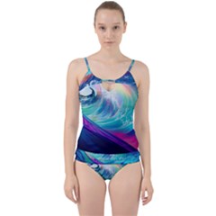 Waves Ocean Sea Tsunami Nautical Nature Water Cut Out Top Tankini Set