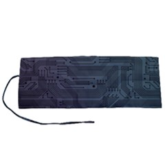 Circuit Board Circuits Mother Board Computer Chip Roll Up Canvas Pencil Holder (s) by Ravend