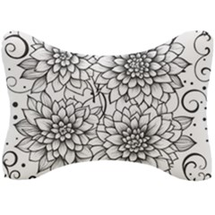 Flowers Template Line Art Pattern Coloring Page Seat Head Rest Cushion by Ravend