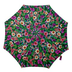 Creative Crimson Crisp Watercolor Flowers Hook Handle Umbrellas (small) by GardenOfOphir