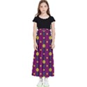 Purple Background Graphic Decor Backdrop Design Art Kids  Flared Maxi Skirt View1