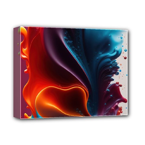 Ai Generated Swirl Splash Blaze Design Art Deluxe Canvas 14  X 11  (stretched) by Ravend